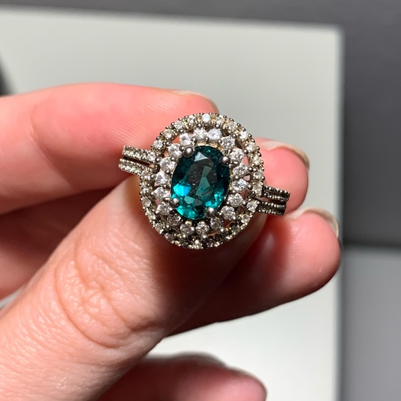 Zales Jewelry - Zales Sterling Silver Emerald Ring